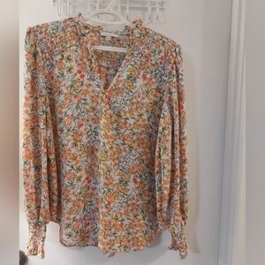 Vibrant Floral Long Sleeve Blouse